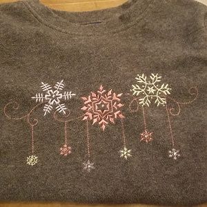Embroidered, embellished, fleece snowflake shirt!